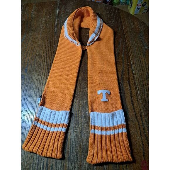 Adidas University TN Volunteers Orange White  Collar Scarf Wrap w Hand Pockets - Picture 1 of 10